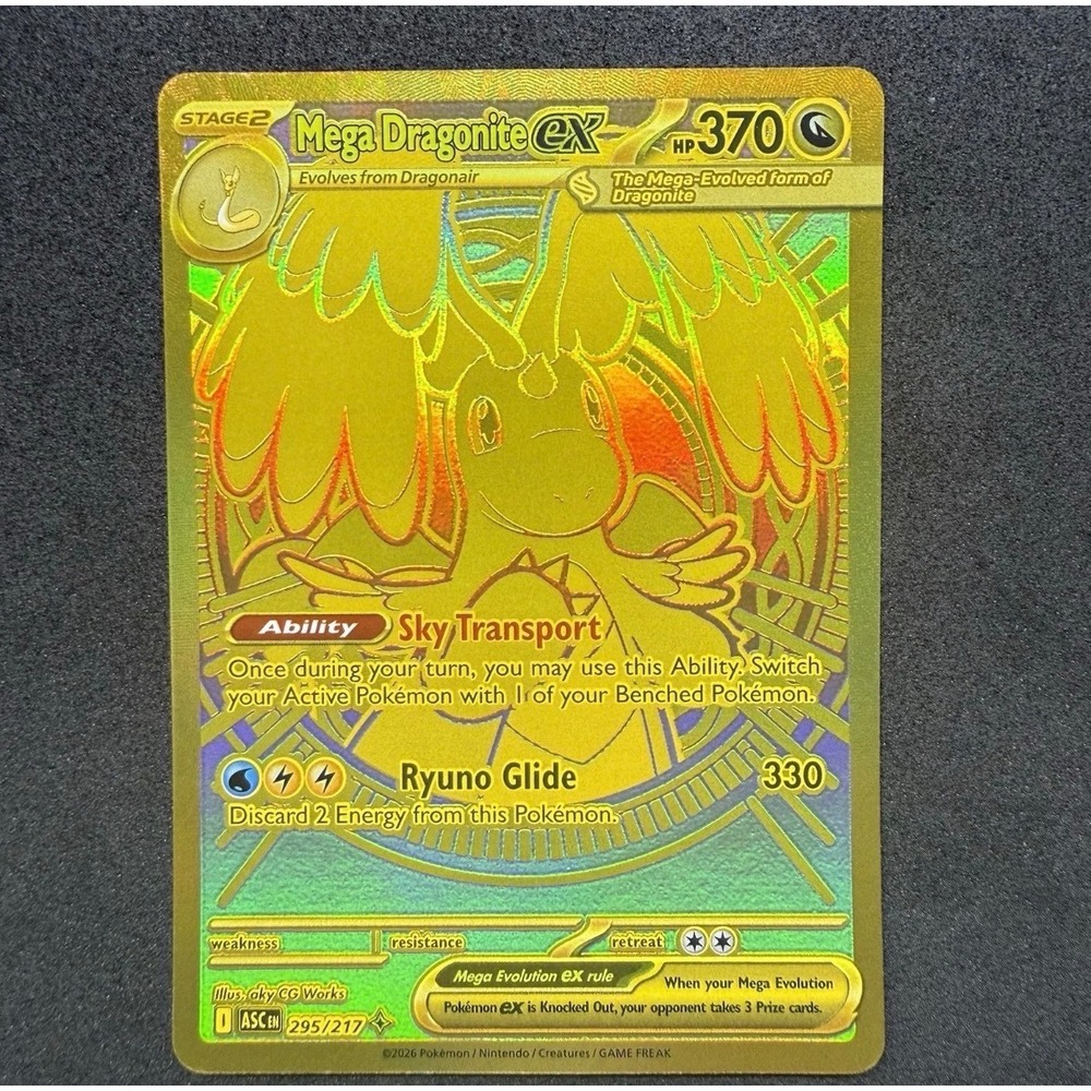 Pokemon Mega Dragonite EX 295/217 Gold Ultra Rare Holo ASCEN Card